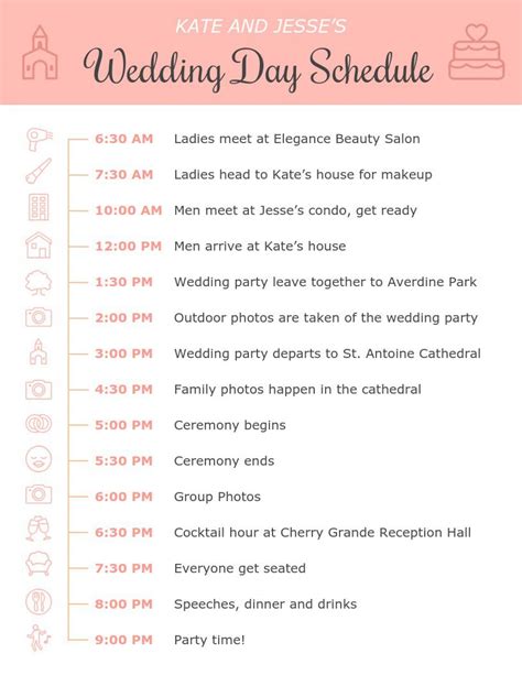 Your Wedding Day Timeline: Plan the Order of Your .